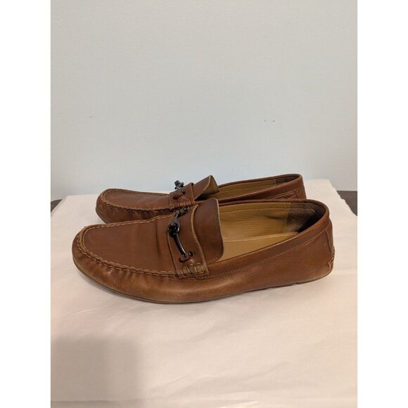 COACH Mott Driver Horse Bit Loafers Mens 11.5 Brown Leather Slip On Shoes Moc - Picture 7 of 13